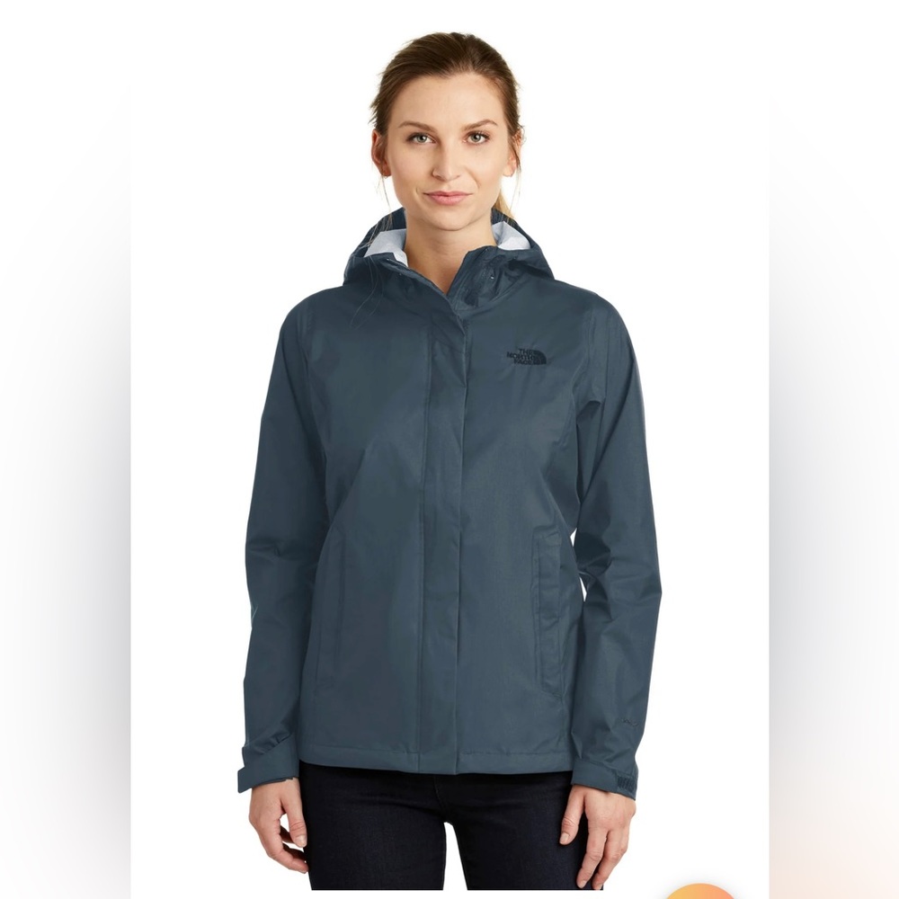 North Face Womens DryVent Windproof & Waterproof Full Zip Jacket Shady Blue SM